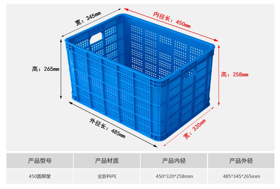 軒盛塑業450圓眼塑料周轉筐